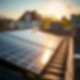 Solar panels absorbing sunlight on a rooftop