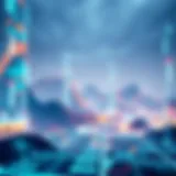 A futuristic digital landscape showcasing technology advancements