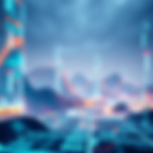 A futuristic digital landscape showcasing technology advancements