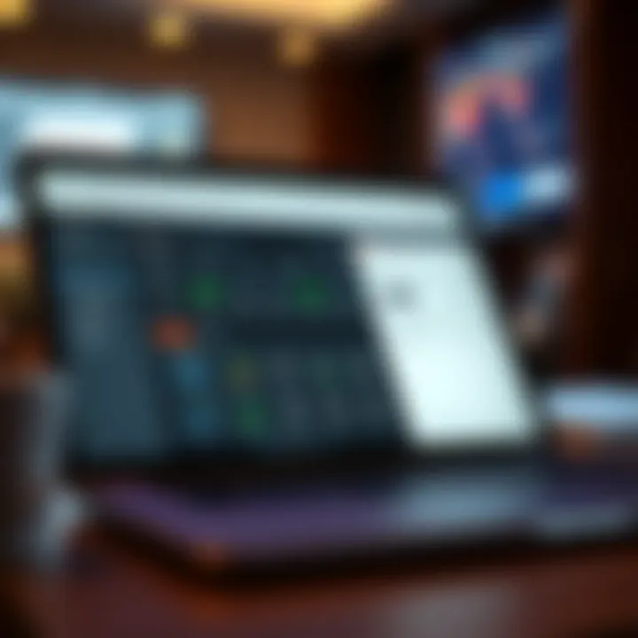 User-Friendly Interface of Quicken Software User interface of Quicken on a laptop