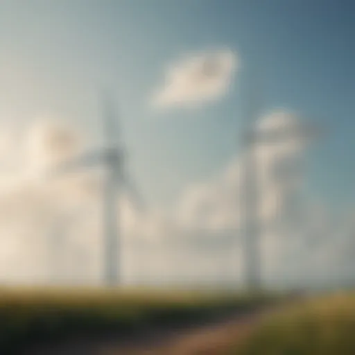 Wind turbines generating clean energy.