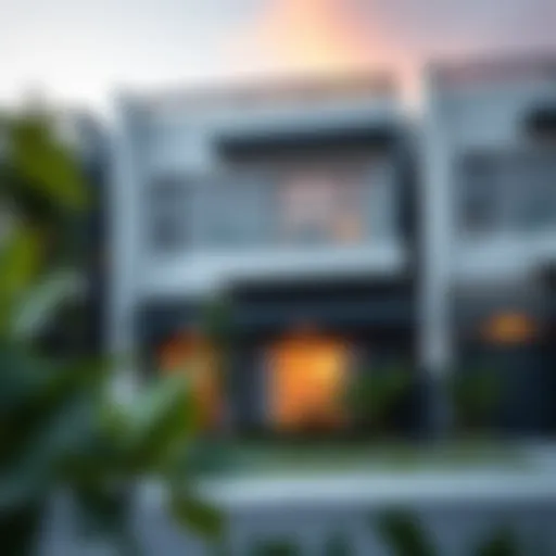 A modern townhouse showcasing sleek architecture.