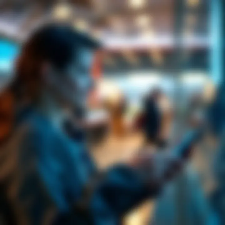 User navigating through mobile banking app