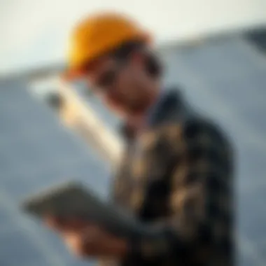 Customer Reviewing Solar Installation Options with Expert Customer reviewing solar installation options with an expert