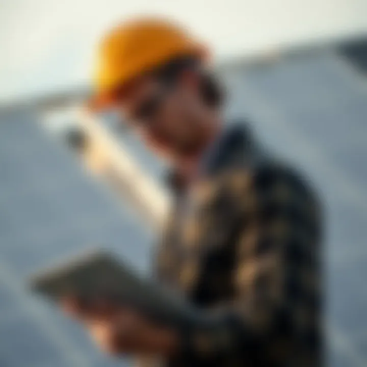 Customer Reviewing Solar Installation Options with Expert Customer reviewing solar installation options with an expert