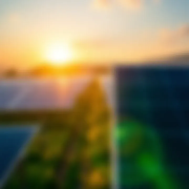 Solar Farm Scenery in a Sunny Landscape Stunning view of a solar farm under the sun