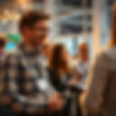 Tech Entrepreneurs Networking Event Networking event showcasing tech entrepreneurs exchanging ideas