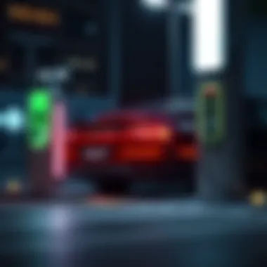 Electric vehicle charging station showcasing advanced technology