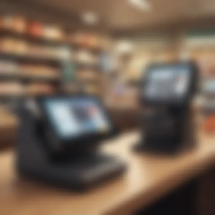 Tablets and mobile devices used as POS systems in a retail environment.