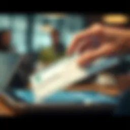 A digital representation of a check being deposited electronically