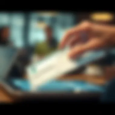 A digital representation of a check being deposited electronically