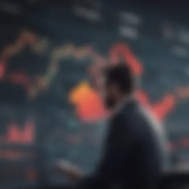 Analyzing US Stock Market Trends Illustration of Canadian investor analyzing US stock market trends