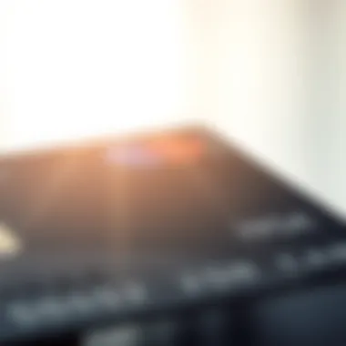 A close-up of a credit card highlighting its benefits