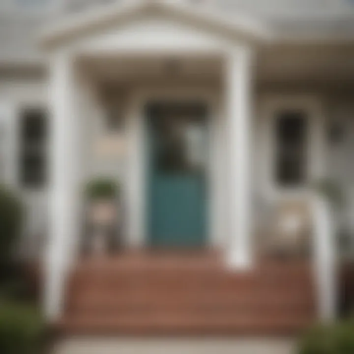 An inviting front porch with a welcome sign, symbolizing new beginnings