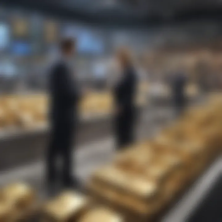 A modern trading floor showcasing advanced technology used in precious metal transactions.