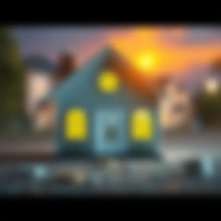 Illustration of a house with deed icon