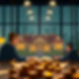 Illustration depicting the concept of joint mortgage agreements among multiple parties.