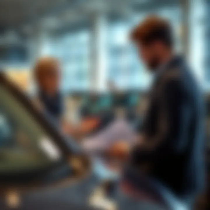 Consultation on Lease Retention Options A person reviewing options with a car dealership representative