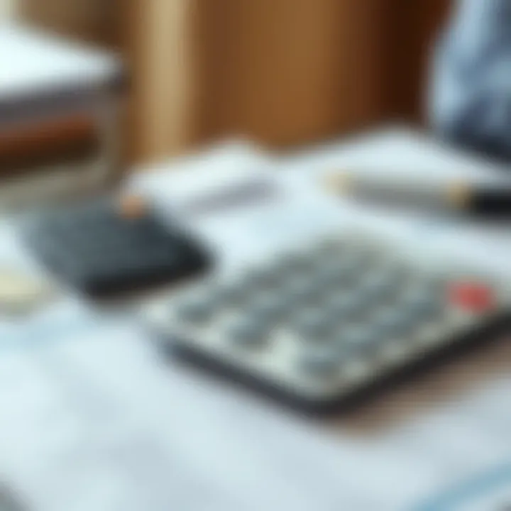 A calculator on a financial document representing calculations for refinancing