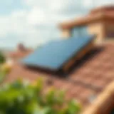 Solar panel installation on a rooftop