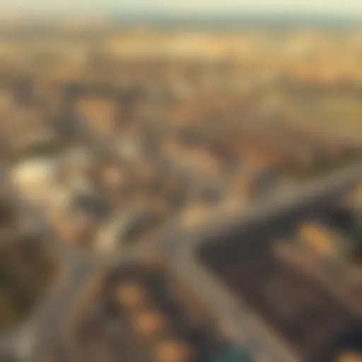 Aerial view of vast land showcasing potential for development