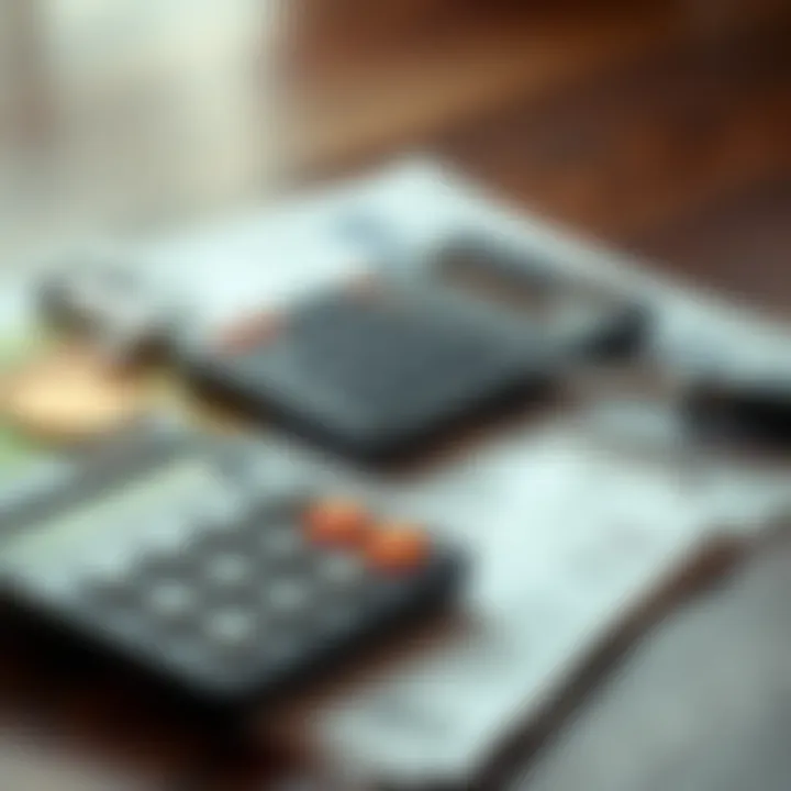 Financial Considerations in Land Acquisition Calculator and financial documents representing land investment