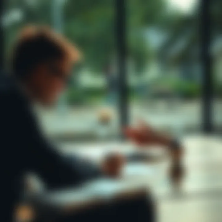 A person negotiating terms at a table