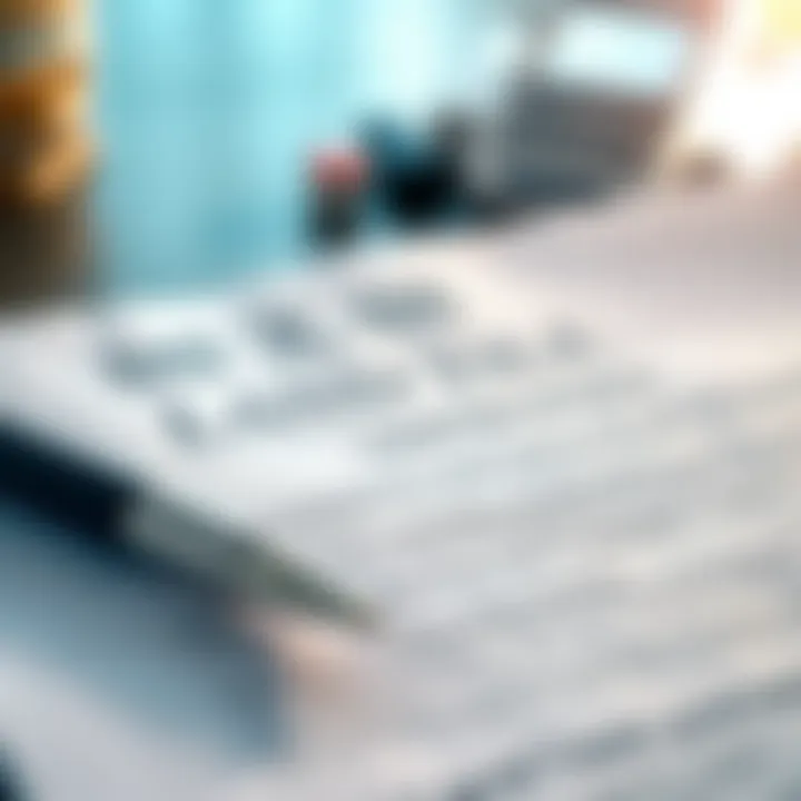 Close-up of land title documents and a pen