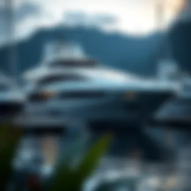 Luxurious yacht in a serene harbor