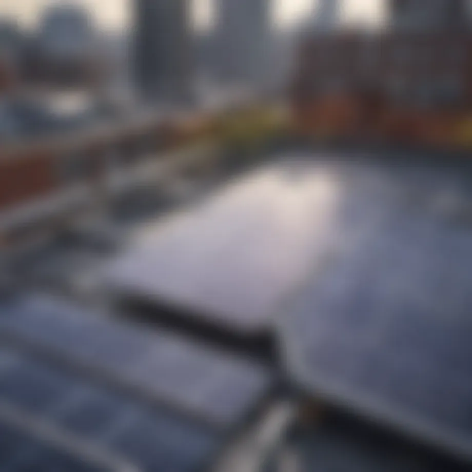 Solar panel installation on a rooftop