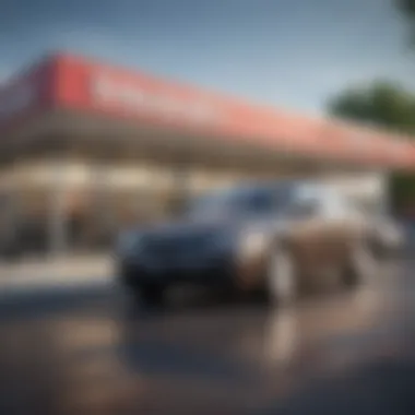 A close-up of a car dealership sign with current offers