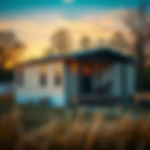 A modern mobile home in a serene rural setting