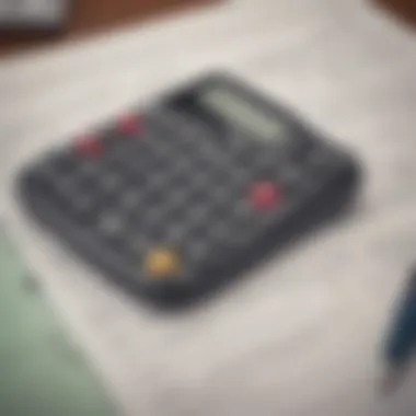 Financial Planning for Retirement A calculator and financial documents representing planning